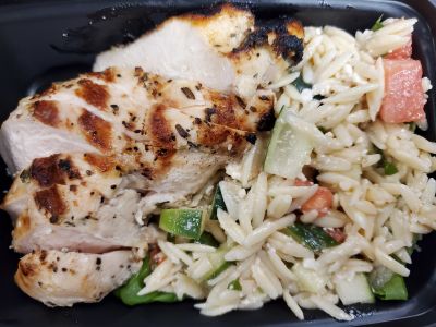 Individual Grilled Chicken over Mediterranean Orzo
