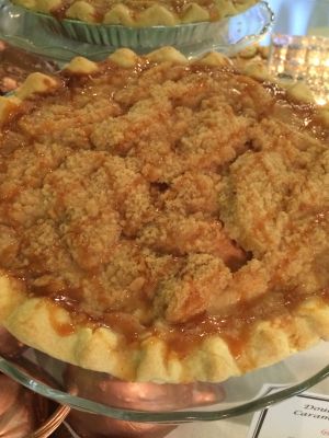 Double Caramel Drizzled Apple Pie