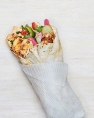 Falafel Pita Roll Up with Traditional Toppings