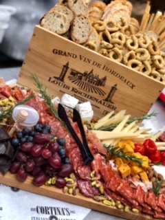 Large Charcuterie Board with Bread Basket