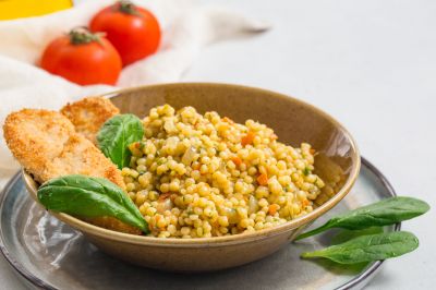 Israeli Couscous with Caramelized Onions & Parsley