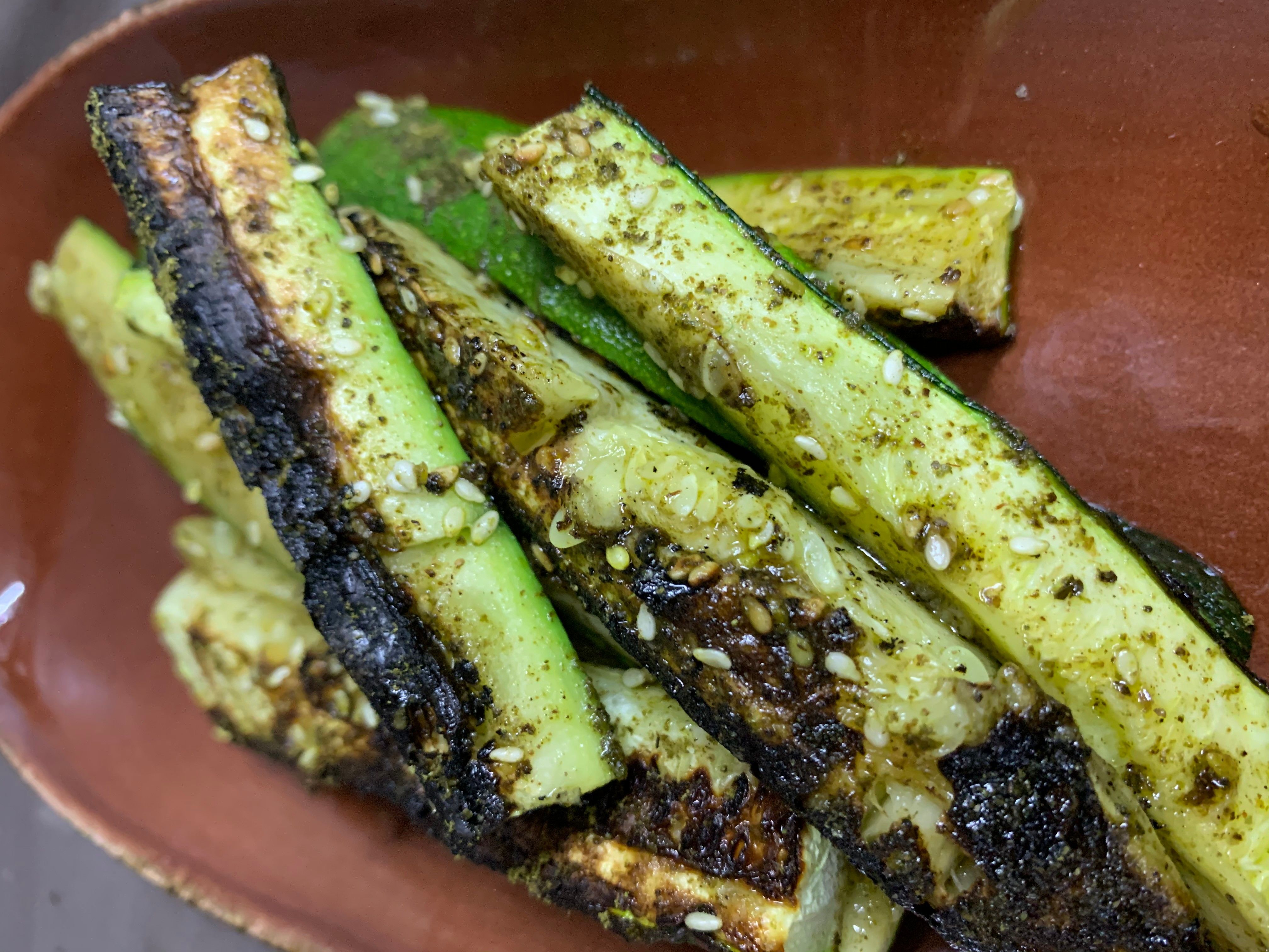 Za'atar-Crusted Roasted Zucchini with Garlic