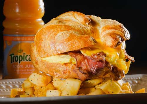 Breakfast Sandwich Box with Hash Browns and Juice