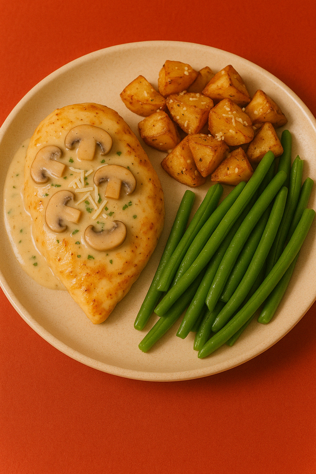 MUSHROOM ASIAGO CHICKEN