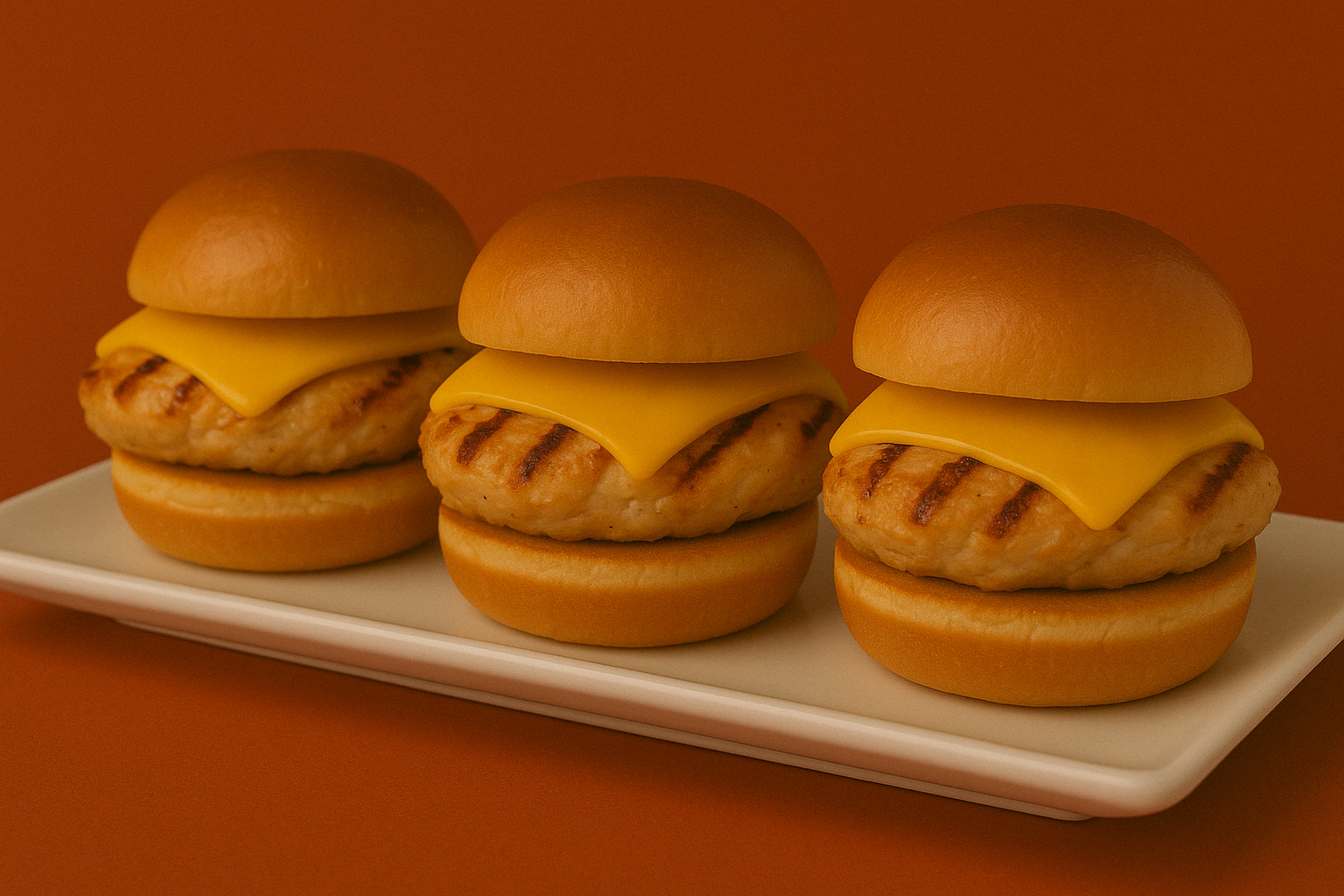BABY CHICKEN CHEESEBURGERS