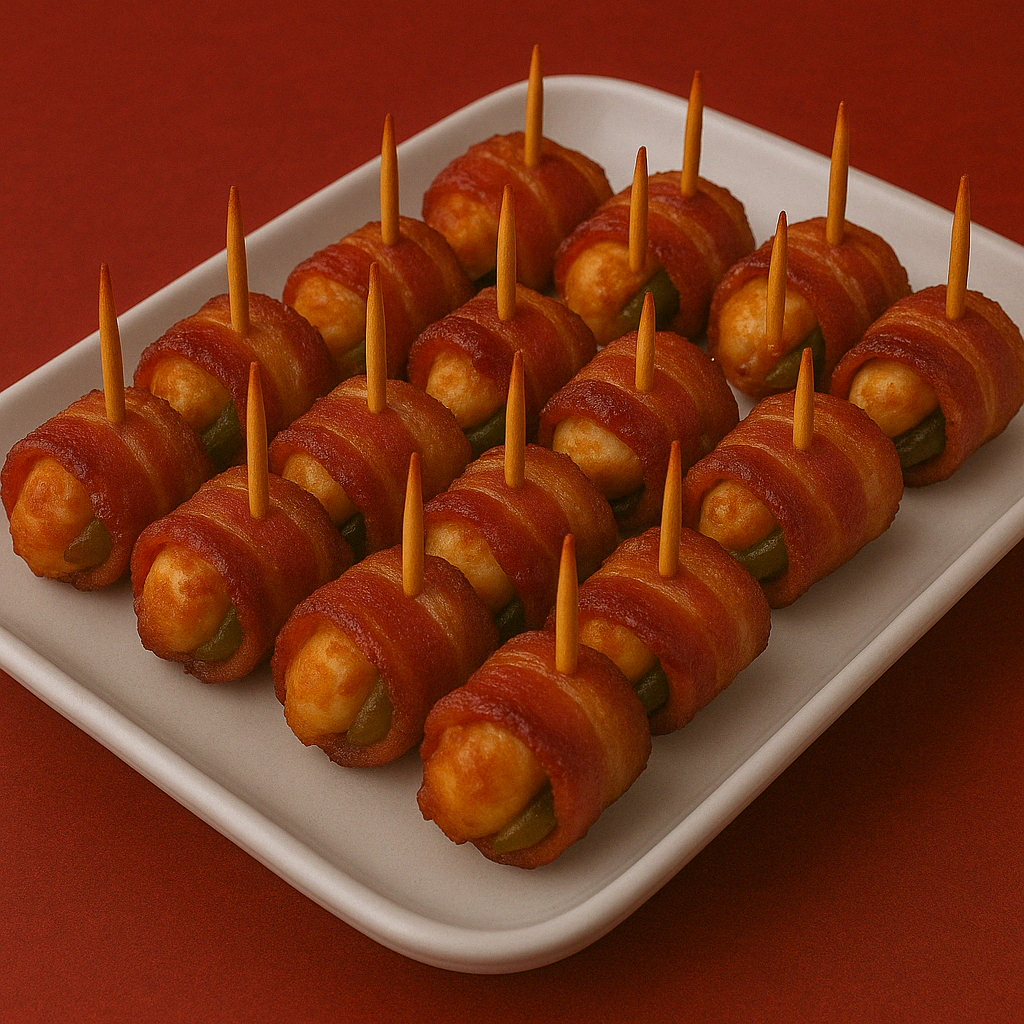 BACON WRAPS (CHICKEN, BACON, WATER CHESTNUTS & JALAPENOS)