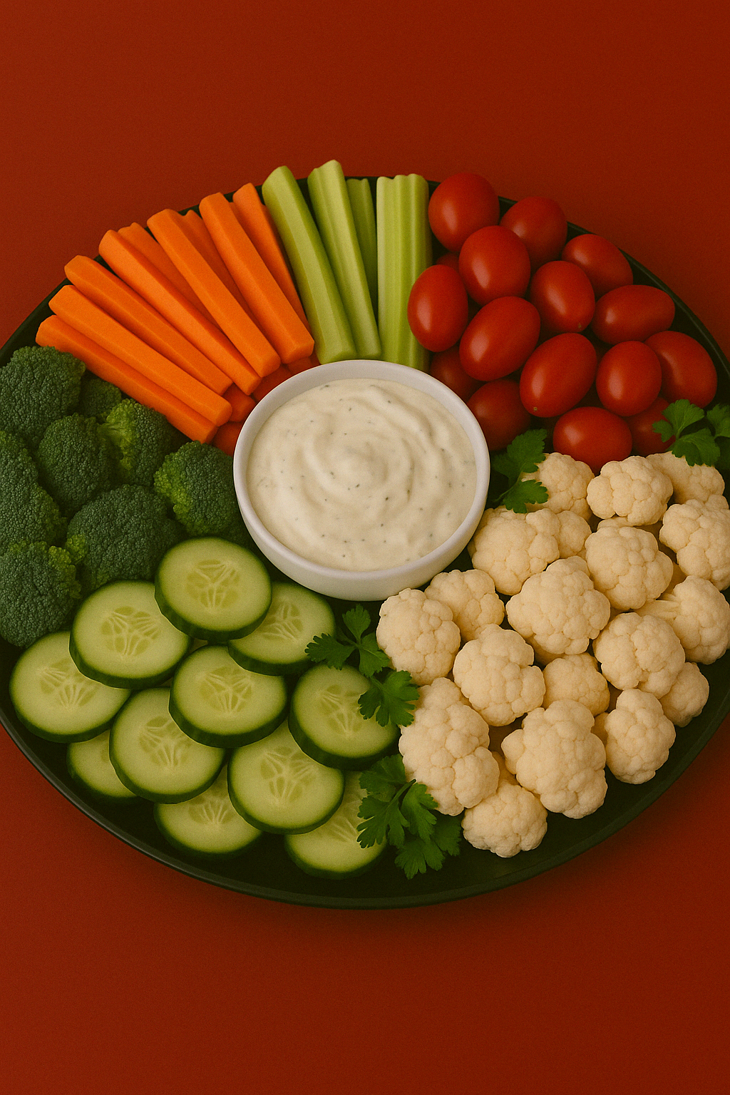 CRUDITÉ PLATTER (ASSORTED FRESH VEGETABLES SERVED W/ COOL RANCH DIP)