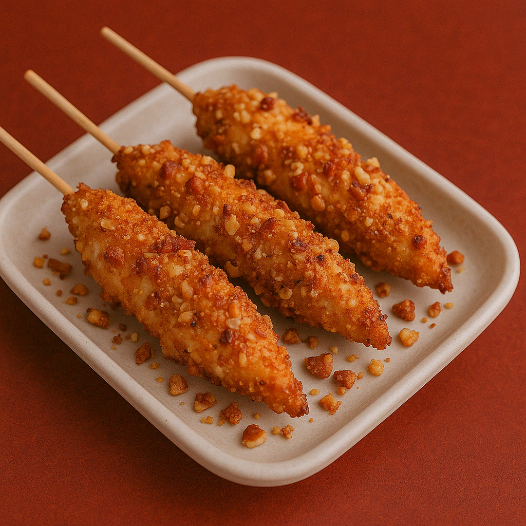 CHICKEN PECAN BITES (SERVED W/ HONEY GARLIC DIPPING SAUCE)