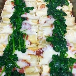 Spinach & Cheese Manicotti in Marinara - Large