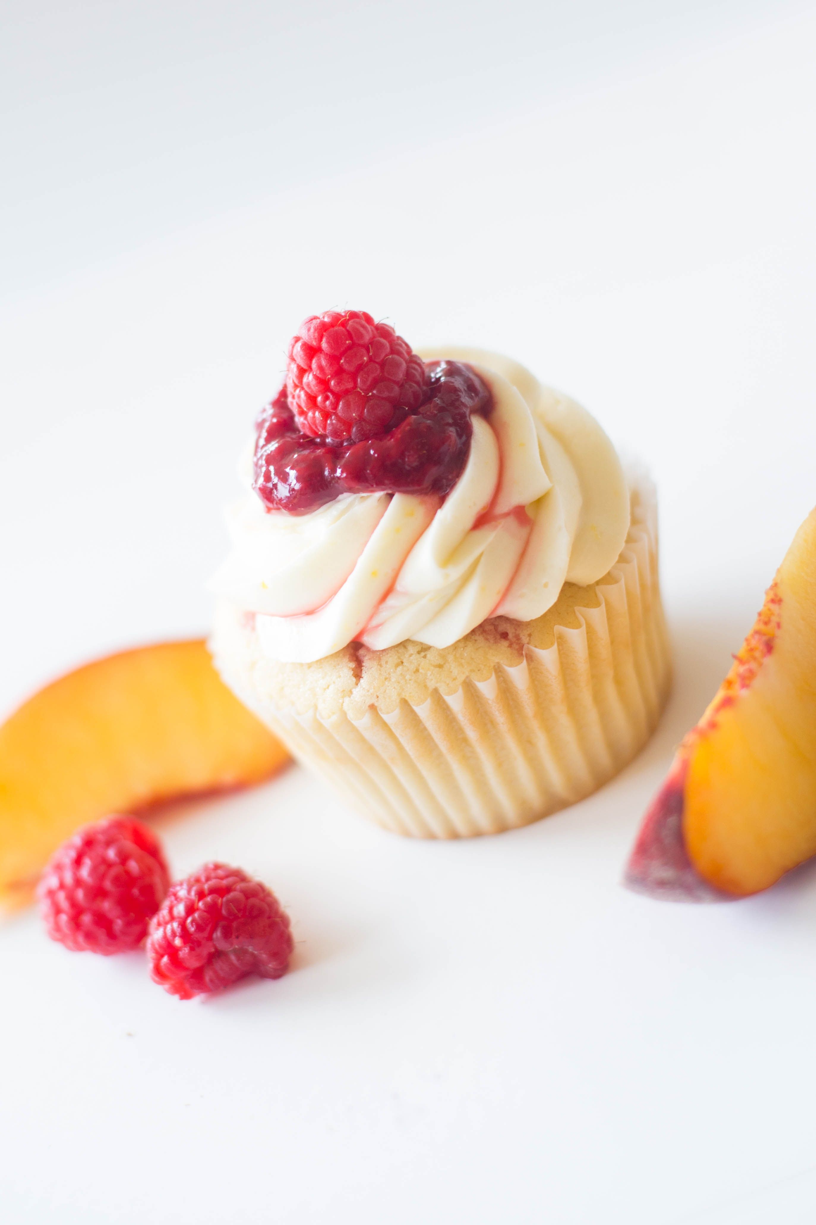 Vegan Peach Raspberry Cupcake (seasonal)