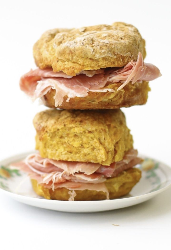 Mini Sweet Potato Ham Biscuits