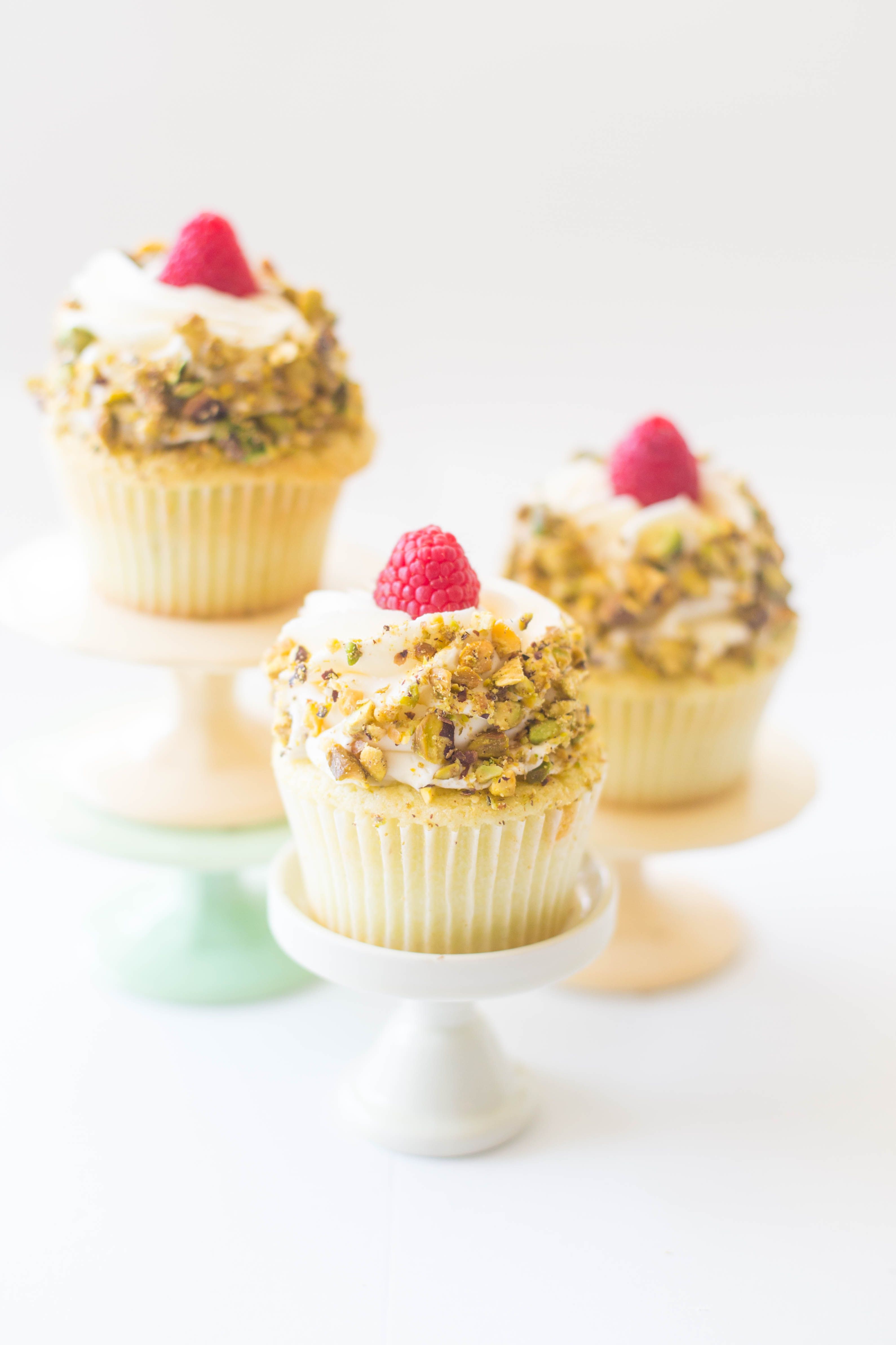Vegan Pistachio Raspberry Cupcake (Valentines)