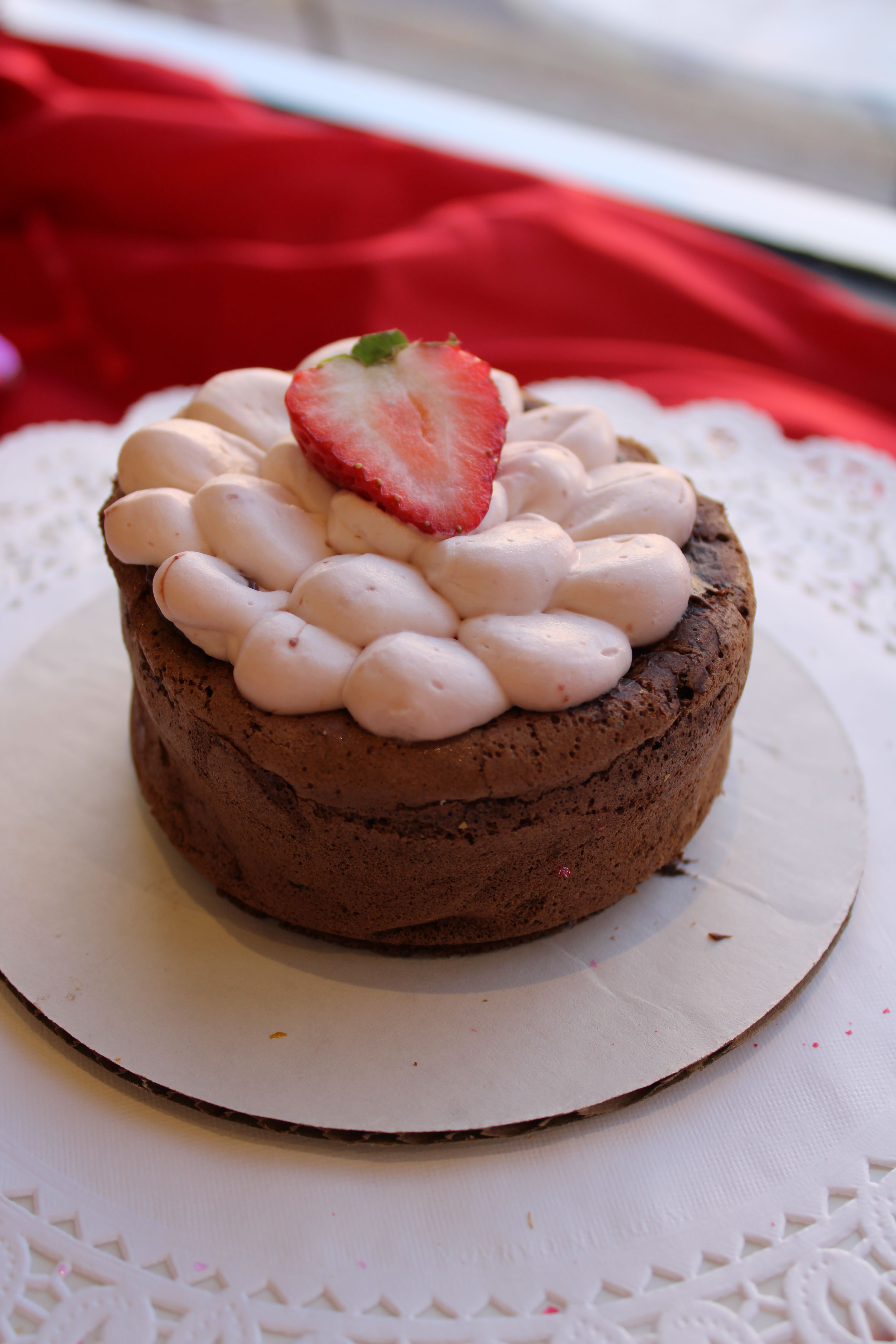 Valentine's Day Chocolate Torte w/ Strawberry Whip
