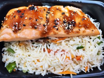 Individual Teriyaki Salmon over Jasmine Rice