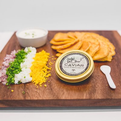 Caviar Garnish and Blinis