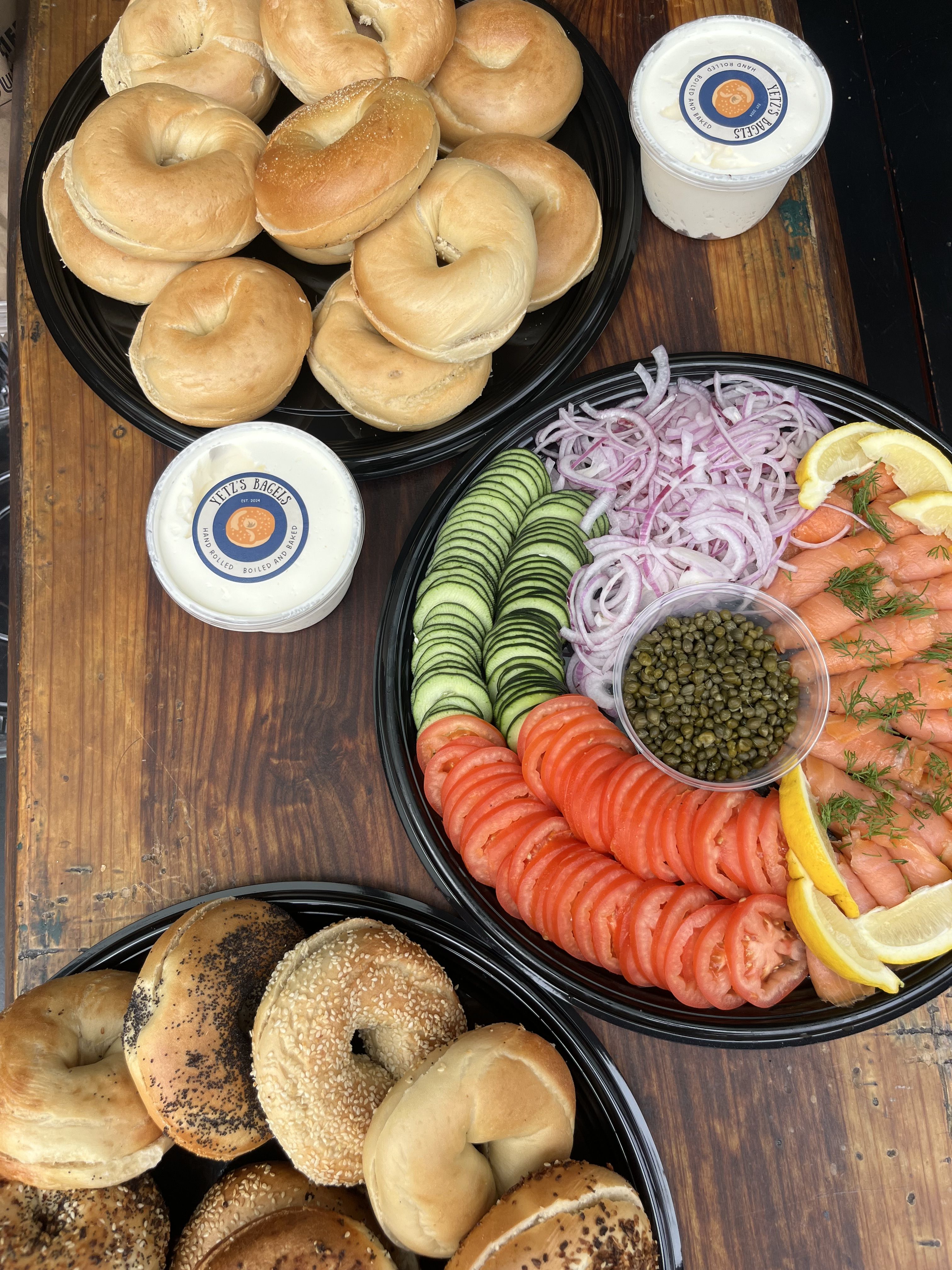 Bagels & Lox Platter - Double Tray (Serves 24-28)
